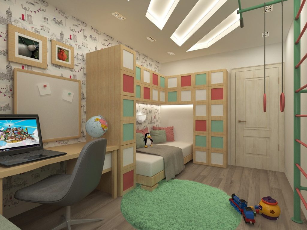 Детская 9 кв. м – планировка комнаты для малышей, школьников, подростков - 29 фото