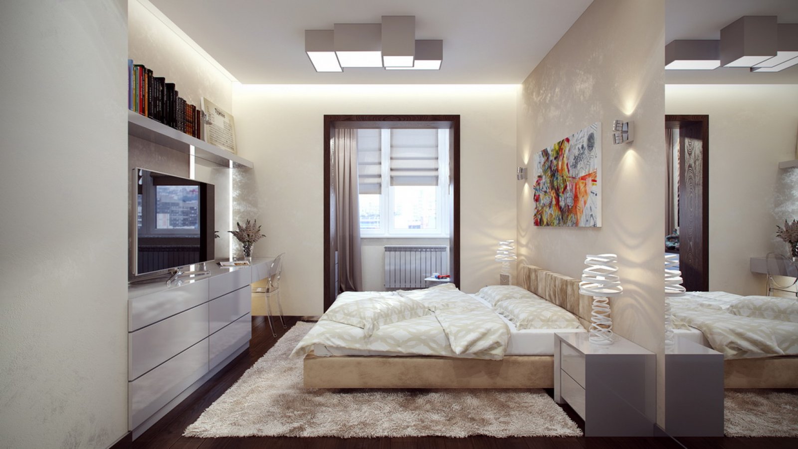 Дизайн спальни 15 кв. м - фото, интерьер спальной комнаты площадью 15 кв м