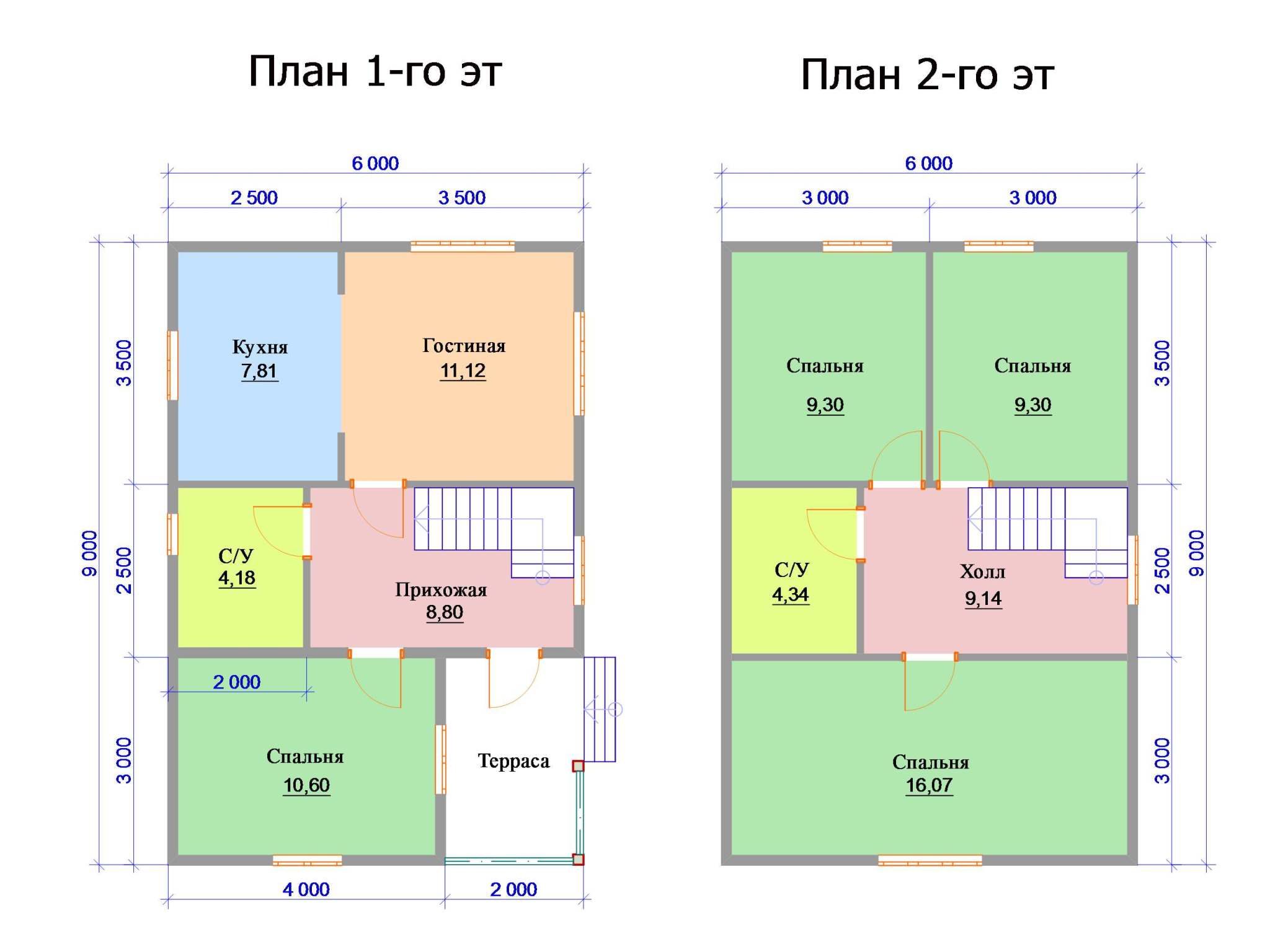 Планировка дома 6 на 9 с мансардой: одноэтажный и двухэтажный проект из бруса с размерами для постоянного проживания
