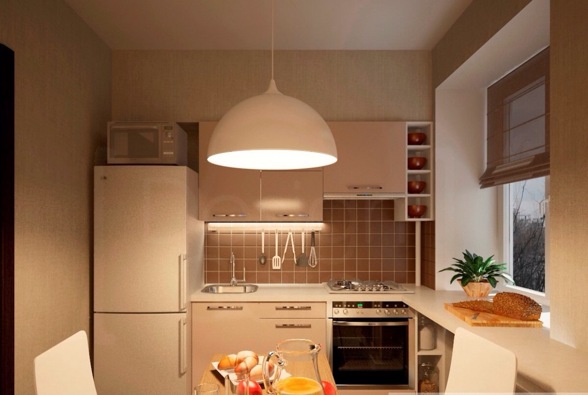 🏠 как обустроить кухню 6 м²: отделка, обстановка, стилевое решение