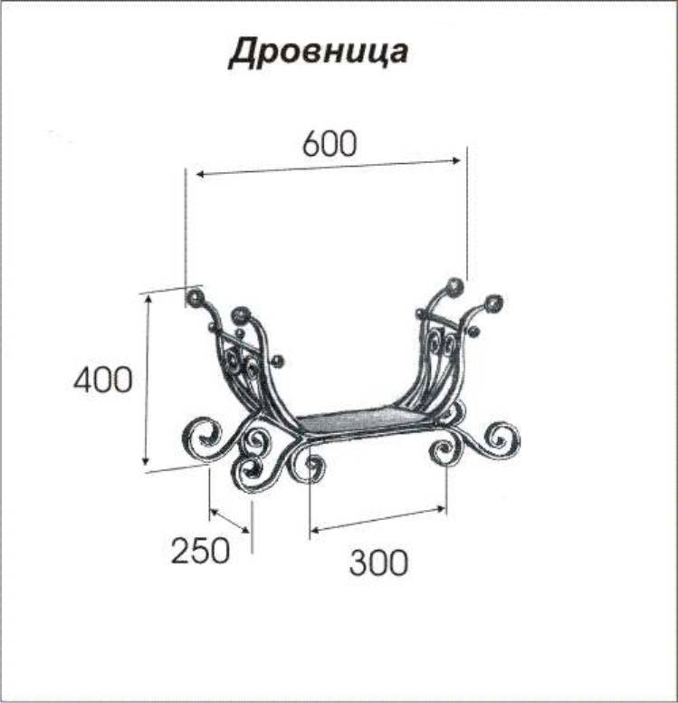 Дровница лофт чертеж