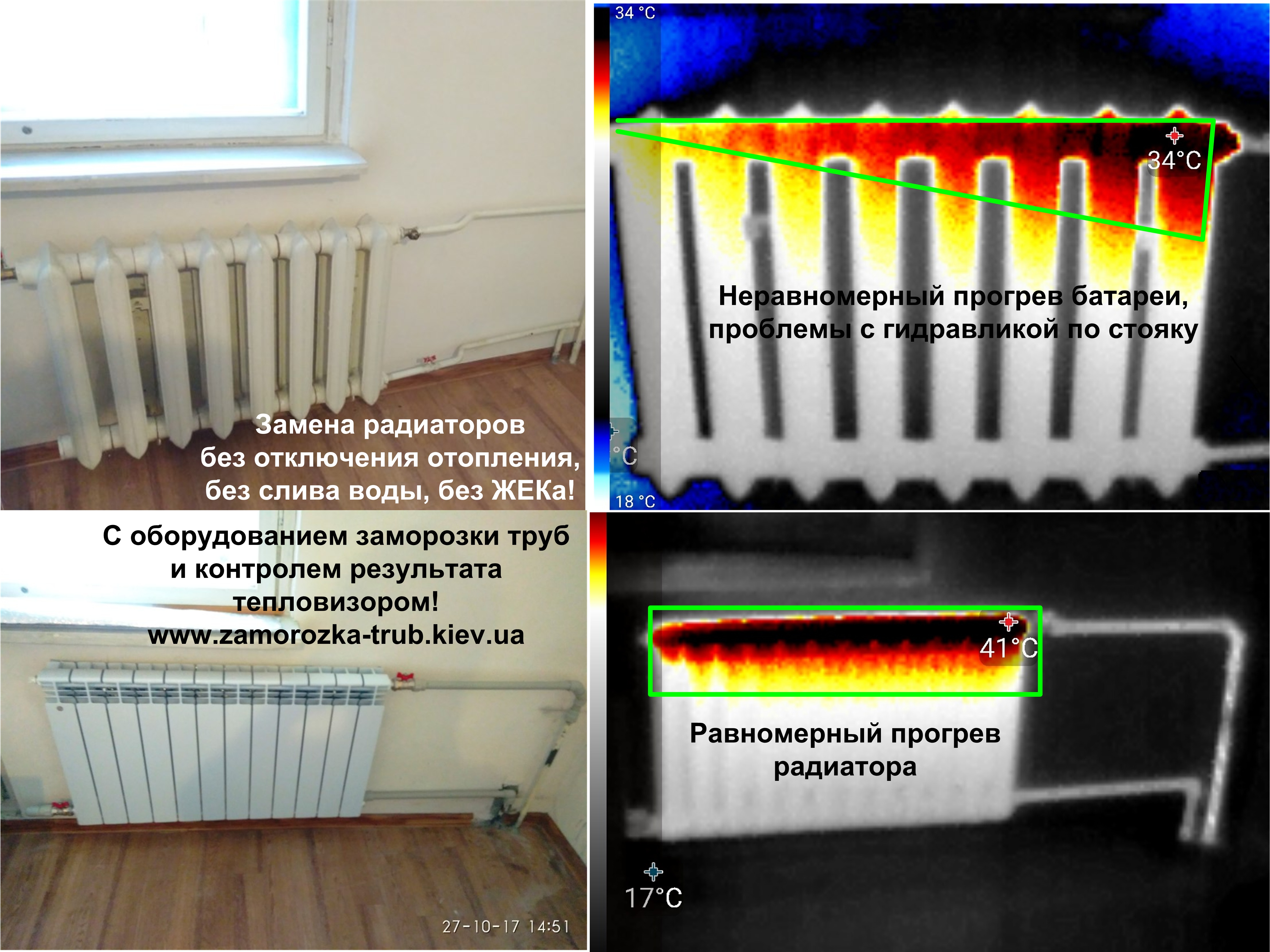 Прогрев батареи отопления