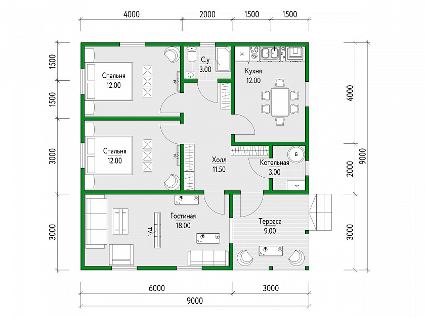 Идеальное жилище для большой семьи: проекты одноэтажного дома с тремя спальнями