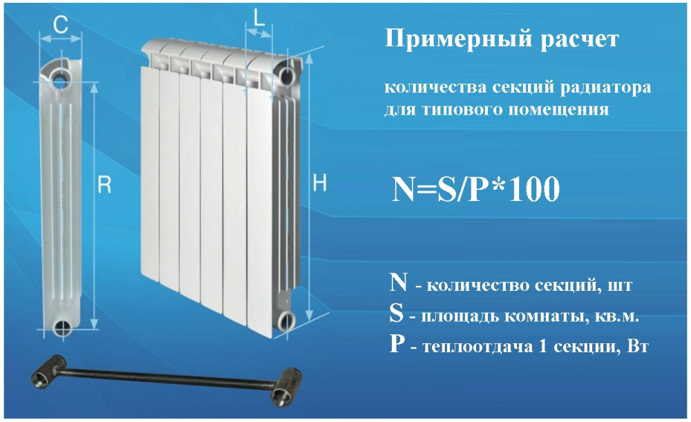 Сколько секций биметаллического радиатора нужно на 1 м2 (м.кв) - кондиционеры gree