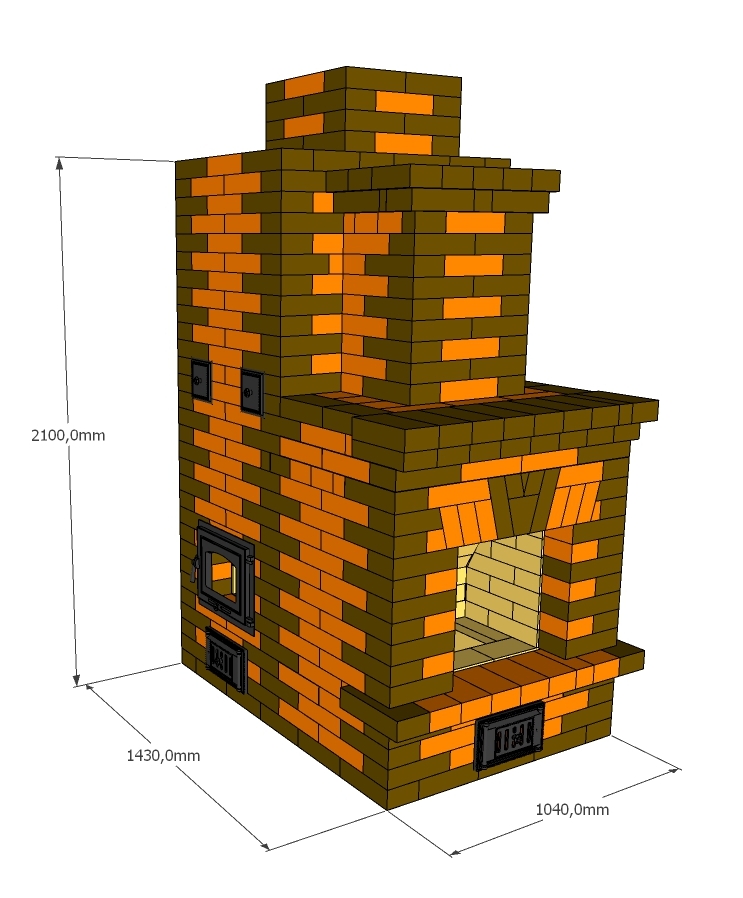 Проект печки из кирпича