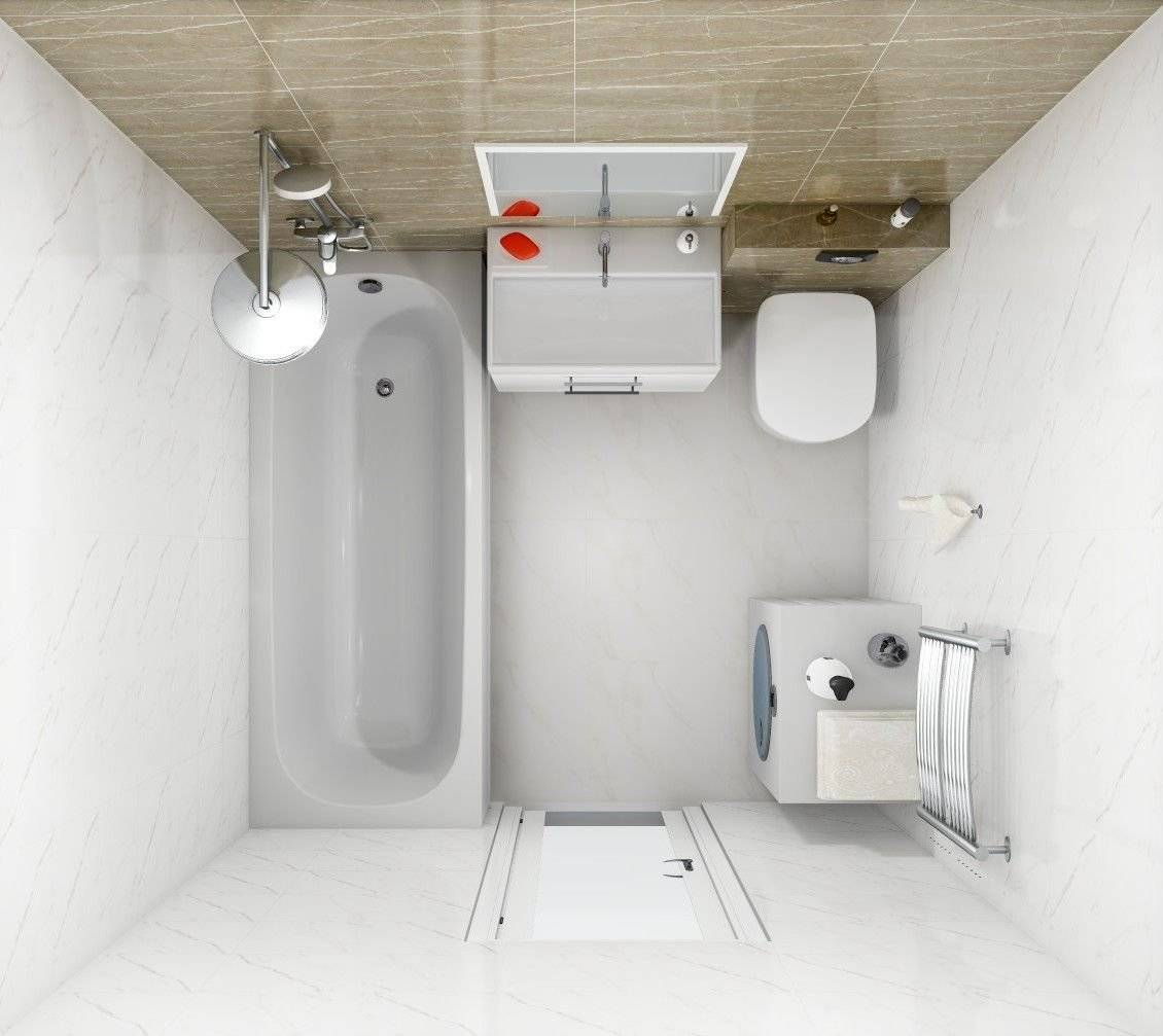 Ванная комната дизайн с туалетом 4 кв фото совмещенная
