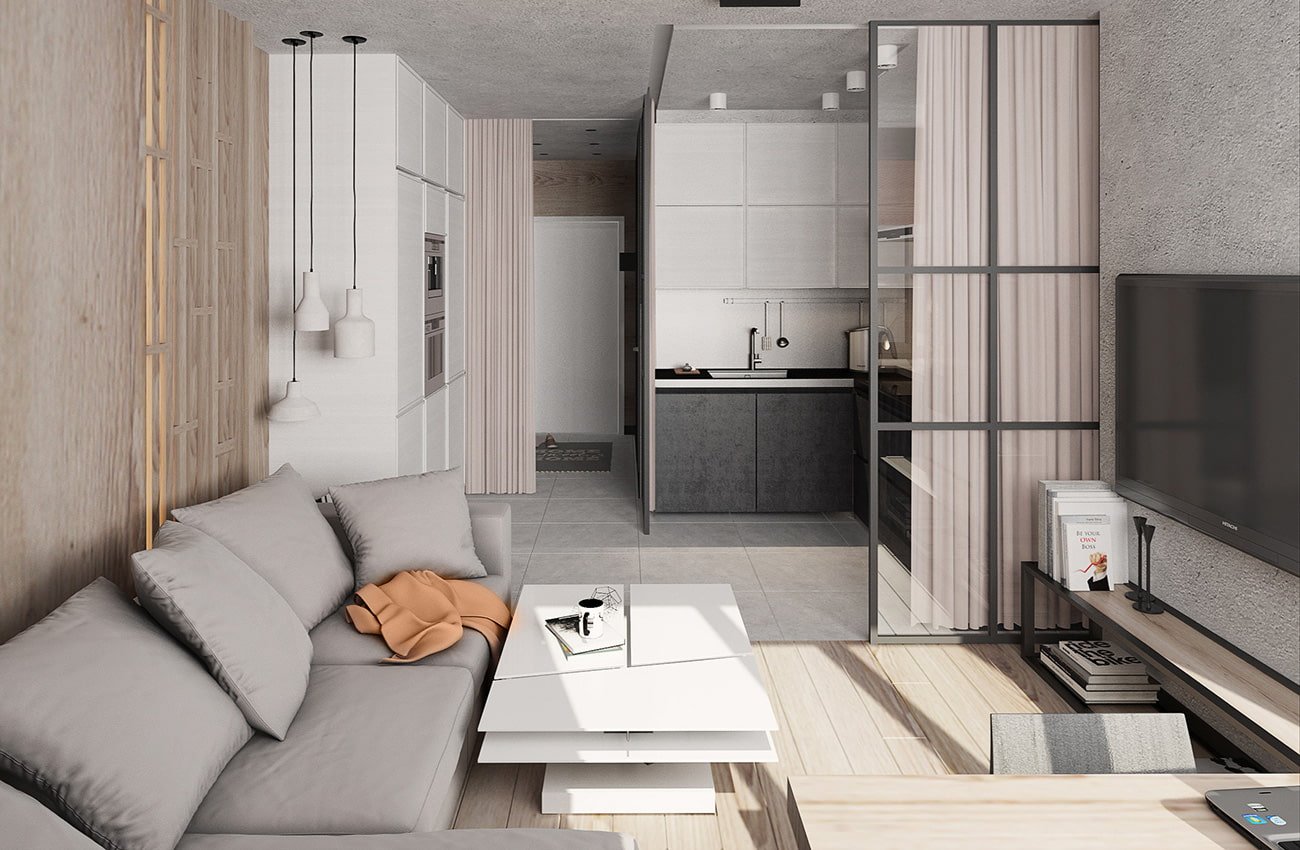 Дизайн квартиры студии 25-40 кв м: современные идеи с 35 фото