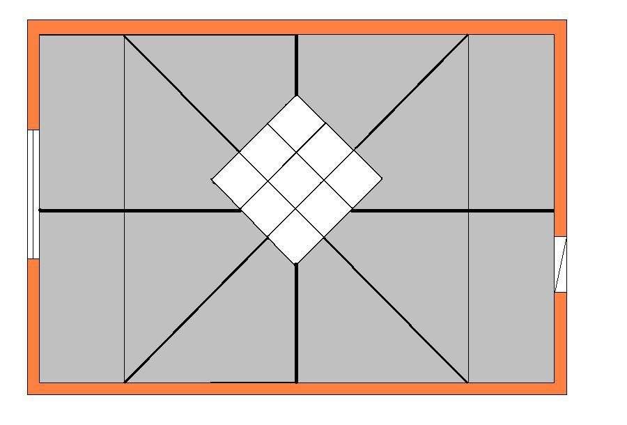 Раскладка плитки по диагонали на пол схема