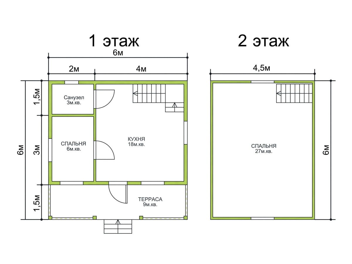 Планировка одноэтажных домов 6х9 – удачные проекты